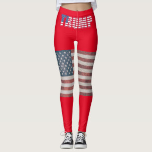 TRUMP 2024 PATRIOTIC USA FLAG YOGA PANTS LEGGINGS