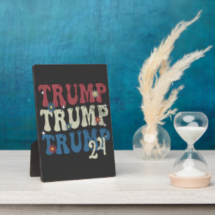 Trump 2024 Patriotische amerikanische Fahne 4. Jul Fotoplatte