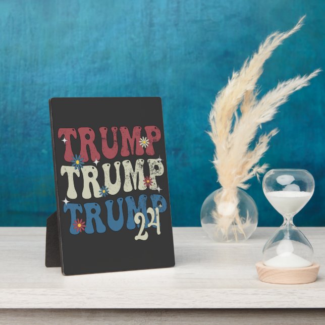 Trump 2024 Patriotische amerikanische Fahne 4. Jul Fotoplatte (Seite)