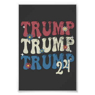 Trump 2024 Patriotische amerikanische Flagge 4. Ju Fotodruck
