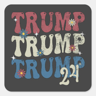 Trump 2024 Patriotische Amerikanische Flagge 4. Ju Quadratischer Aufkleber