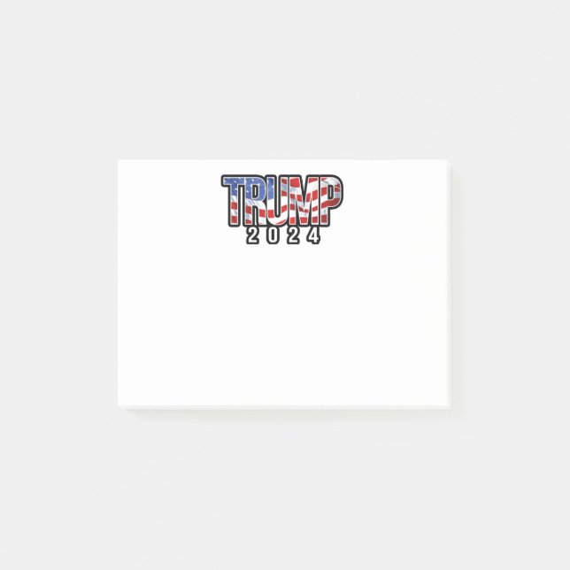 Trump 2024 - Patriotische Blockbriefe Post-it Klebezettel (Vorderseite)