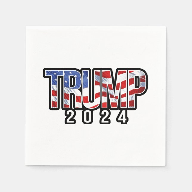 Trump 2024 - Patriotische Blockbriefe Serviette (Vorderseite)