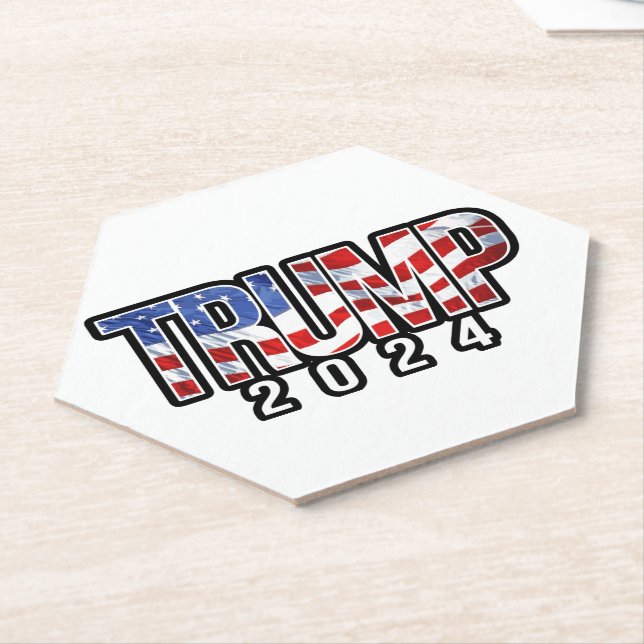 Trump 2024 - Patriotische Blockbriefe Untersetzer (angewinkelt)