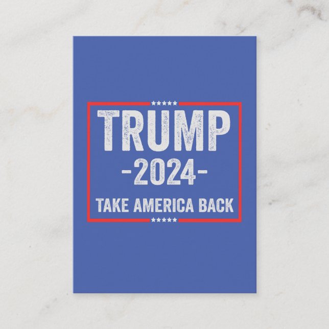 Trump 2024 Patriotischer republikanischer Präsiden Visitenkarte (Vorderseite)