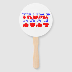 Trump 2024 Patriotisches Retro-Groovy-Wahlkampfpla Fächer