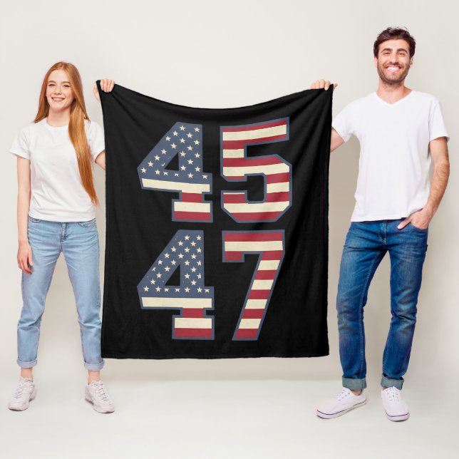 Trump 2024 Präsident 45 47 Amerika Vintag Fleecedecke (Beispiel)