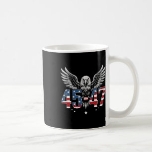 Trump 2024 Präsident 45 und 47 amerikanische Flagg Kaffeetasse