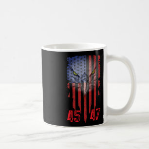 Trump 2024 Präsident 45 und 47 amerikanische Flagg Kaffeetasse