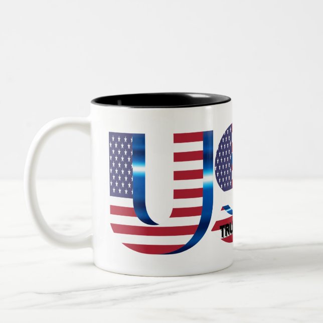 Trump 2024 Präsidentschaftskaffee-Tasse Zweifarbige Tasse (Links)