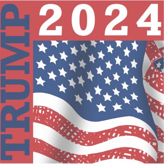 Trump 2024 Präsidentschaftswahl - Amerikanische Fl Aufkleber (Vorderseite)