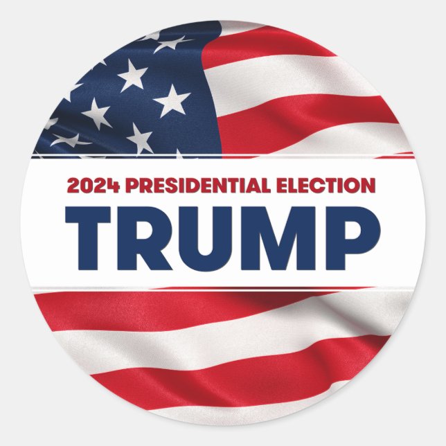 TRUMP 2024 Präsidentschaftswahl in den USA Runder Aufkleber (Vorderseite)