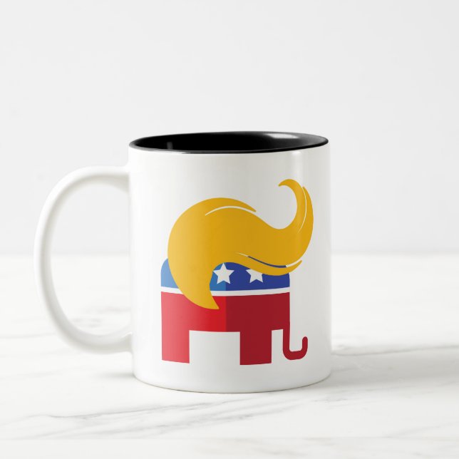 Trump 2024 Präsidentschaftswahl Zweifarbige Tasse (Links)