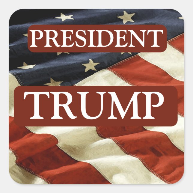 TRUMP 2024 QUADRATISCHER AUFKLEBER (Vorderseite)
