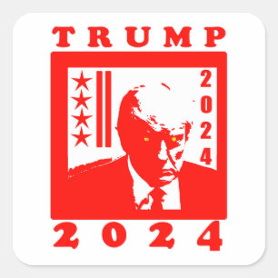 TRUMP 2024 QUADRATISCHER AUFKLEBER
