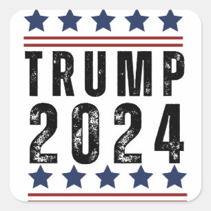 Trump 2024 quadratischer aufkleber