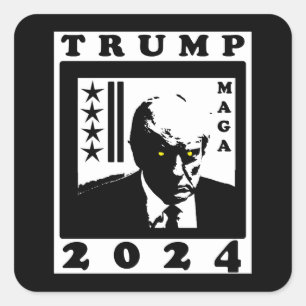 TRUMP 2024 QUADRATISCHER AUFKLEBER