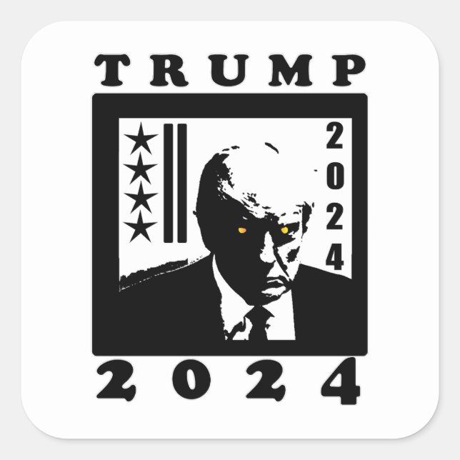 TRUMP 2024 QUADRATISCHER AUFKLEBER (Vorderseite)