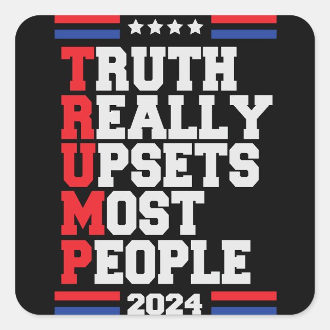 Trump 2024 quadratischer aufkleber (Vorderseite)