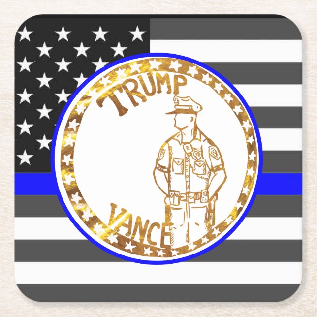 TRUMP 2024 RECHTECKIGER PAPPUNTERSETZER (Vorderseite)