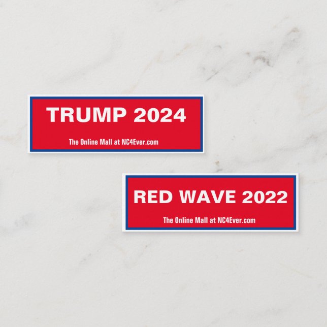 TRUMP 2024 RED WAVE 2022 MINI CARTE DE VISITE (Devant / Derrière)