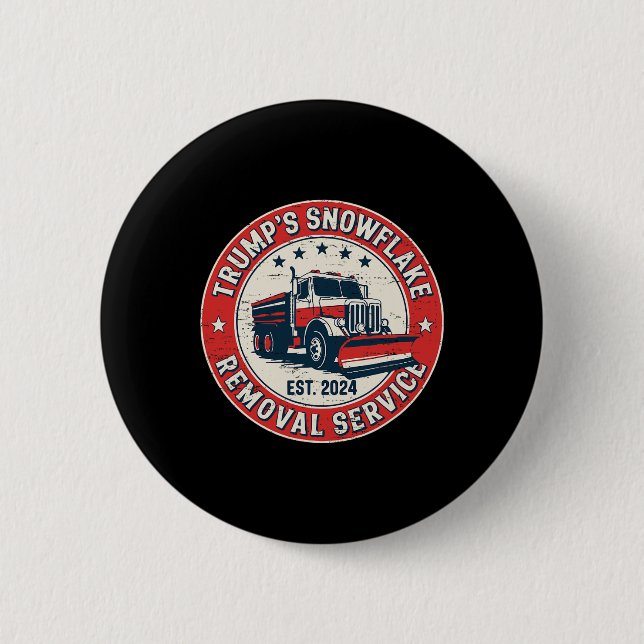 Trump 2024 Retro Trumps Snowflake-Entfernungsdiens Button (Vorderseite)
