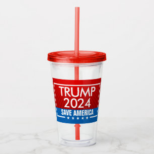 Trump 2024 Rette America Graphic Acryltrinkbecher