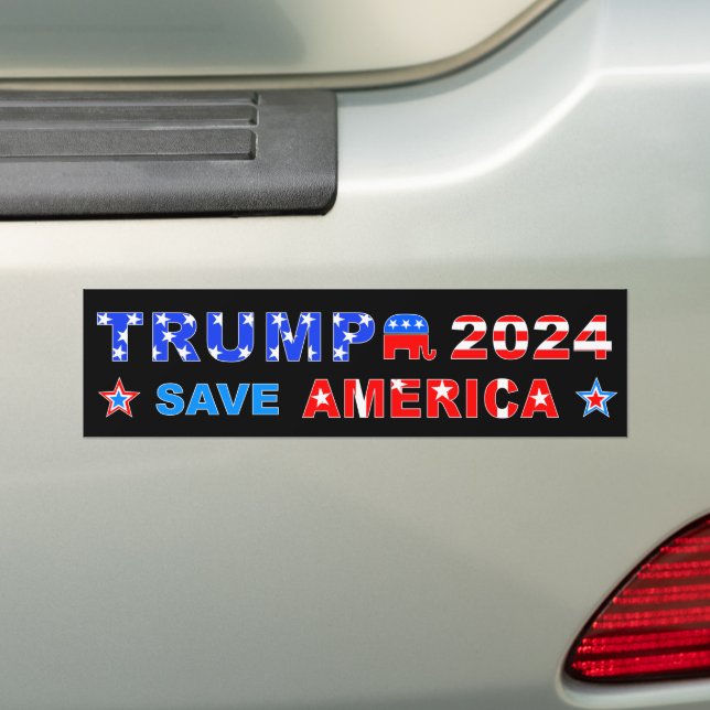 TRUMP 2024 RETTE AMERIKA AUTOAUFKLEBER (Auf Auto)