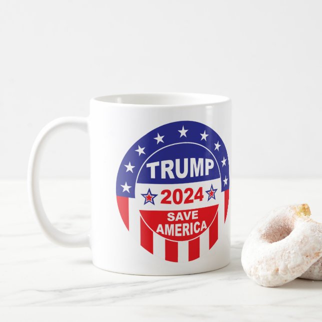 TRUMP 2024 RETTE AMERIKA KAFFEETASSE (Mit Donut)