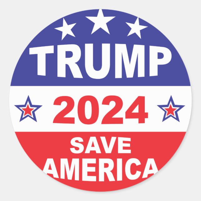 TRUMP 2024 RETTE AMERIKA RUNDER AUFKLEBER (Vorderseite)
