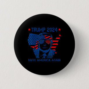 Trump 2024 Rettete Amerika wieder amerikanische Fl Button