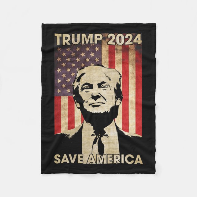Trump 2024 Rettete die amerikanische Flag-Wahl Gif Fleecedecke (Vorderseite)