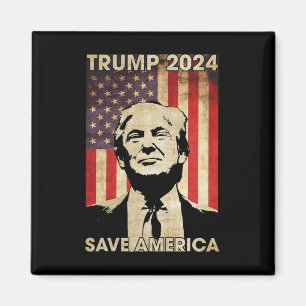 Trump 2024 Rettete die amerikanische Flag-Wahl Gif Magnet