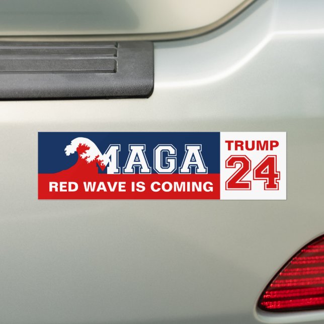 TRUMP 2024 - Rote Welle Autoaufkleber (Auf Auto)