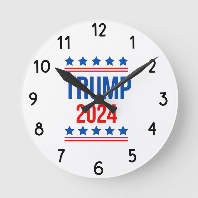 Trump 2024 runde wanduhr (Vorderseite)