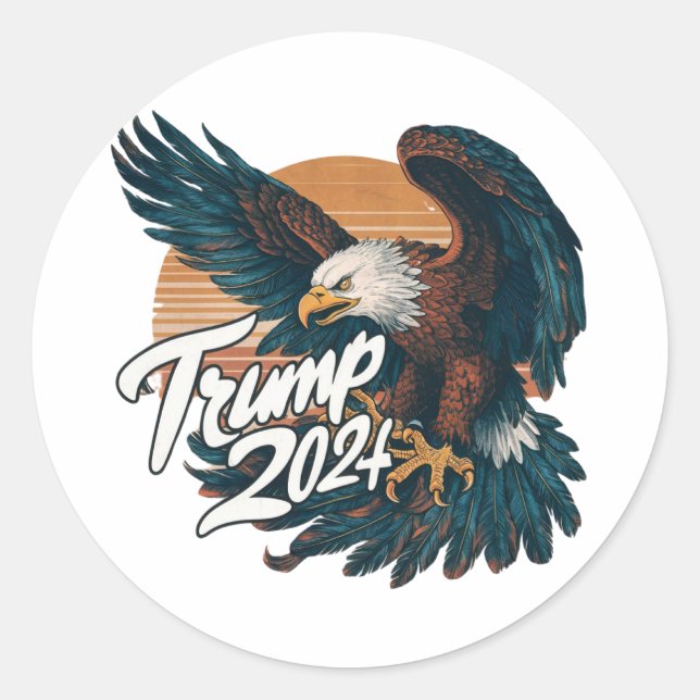 TRUMP 2024 RUNDER AUFKLEBER (Vorderseite)