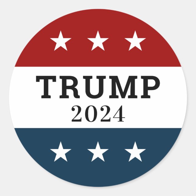 Trump 2024 runder aufkleber (Vorderseite)