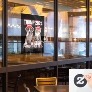 Trump 2024 schützt unsere Haustiere Katzen Hunde M Fensteraufkleber