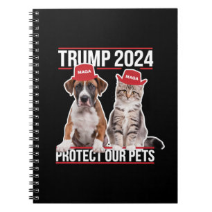 Trump 2024 schützt unsere Haustiere Katzen Hunde M Notizblock
