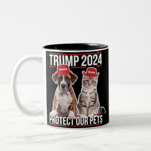 Trump 2024 schützt unsere Haustiere Katzen Hunde M Zweifarbige Tasse