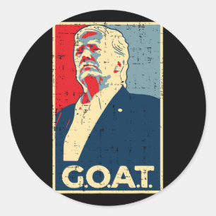 Trump 2024 Shirts Goat Trump Poster 2024 - Uni Runder Aufkleber