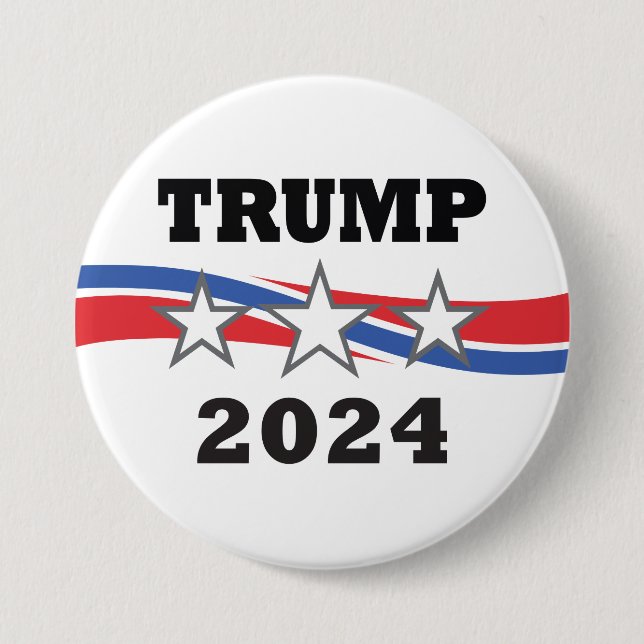 Trump 2024 - Siegeskampagne für Sterne und Streife Button (Vorderseite)