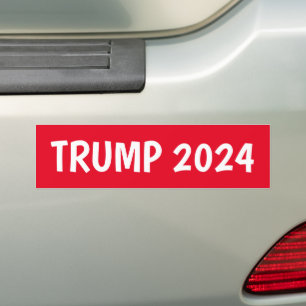 TRUMP 2024 STICKER BUMPER ROUGE