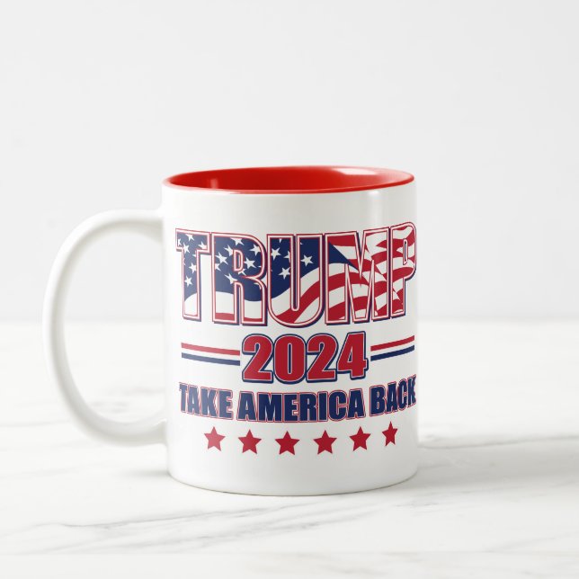 Trump-2024-Take-America-Back Zweifarbige Tasse (Links)