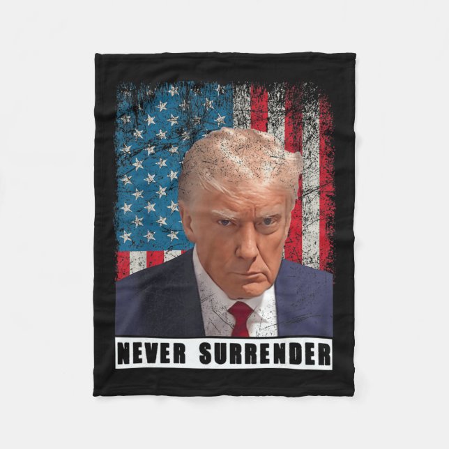 Trump 2024 Tasse Shot President Verzicht nie Fleecedecke (Vorderseite)