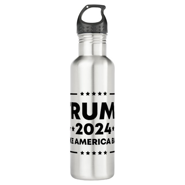 Trump 2024 Trump nimmt Amerika zurück Edelstahlflasche (Vorderseite)