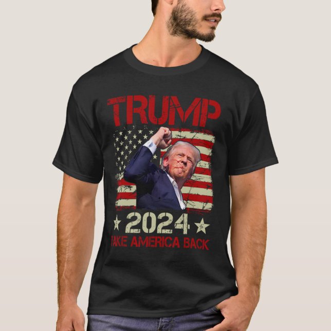 Trump 2024: Trump überlebt Kundgebung T-Shirt (Vorderseite)