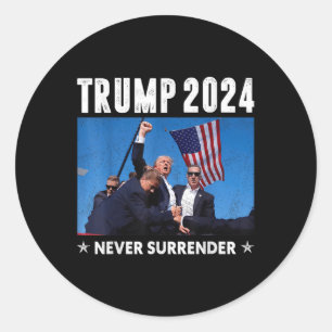 Trump 2024 überlässt Trump nie für Präsident Runder Aufkleber