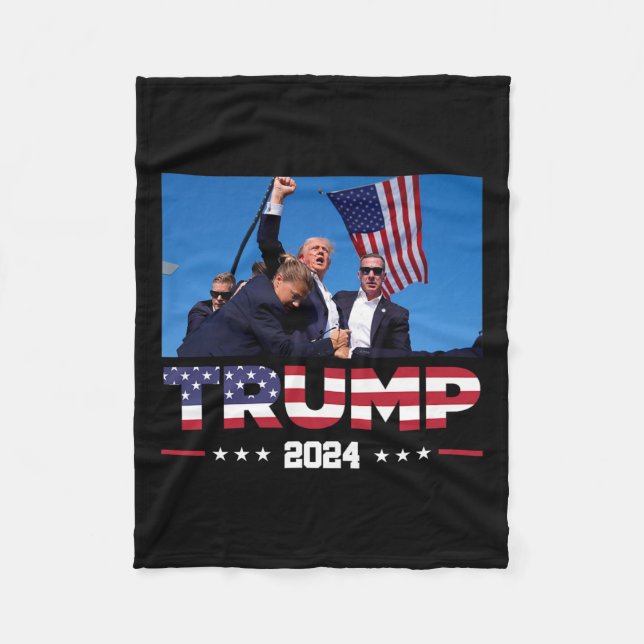 Trump 2024 überlebte bei der Kundgebung der Wahlen Fleecedecke (Vorderseite)