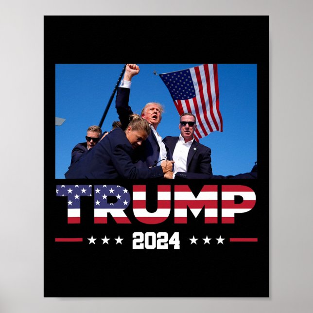 Trump 2024 überlebte bei der Kundgebung der Wahlen Poster (Vorne)